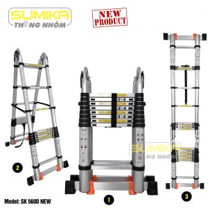 thang nhôm rút đôi chữ A Sumika SK560D new