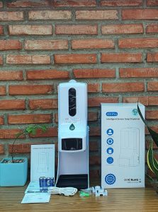 Máy đo nhiệt độ kèm rửa tay cảm ứng tự động