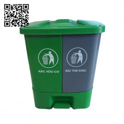 Thùng rác đạp chân 2 ngăn 40 lít nhựa HDPE