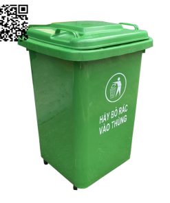 Thùng rác nhựa HDPE 60 lít, có 4 bánh xe