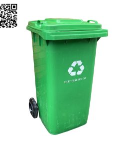 Thùng rác 120 lít nhựa HDPE màu xanh la