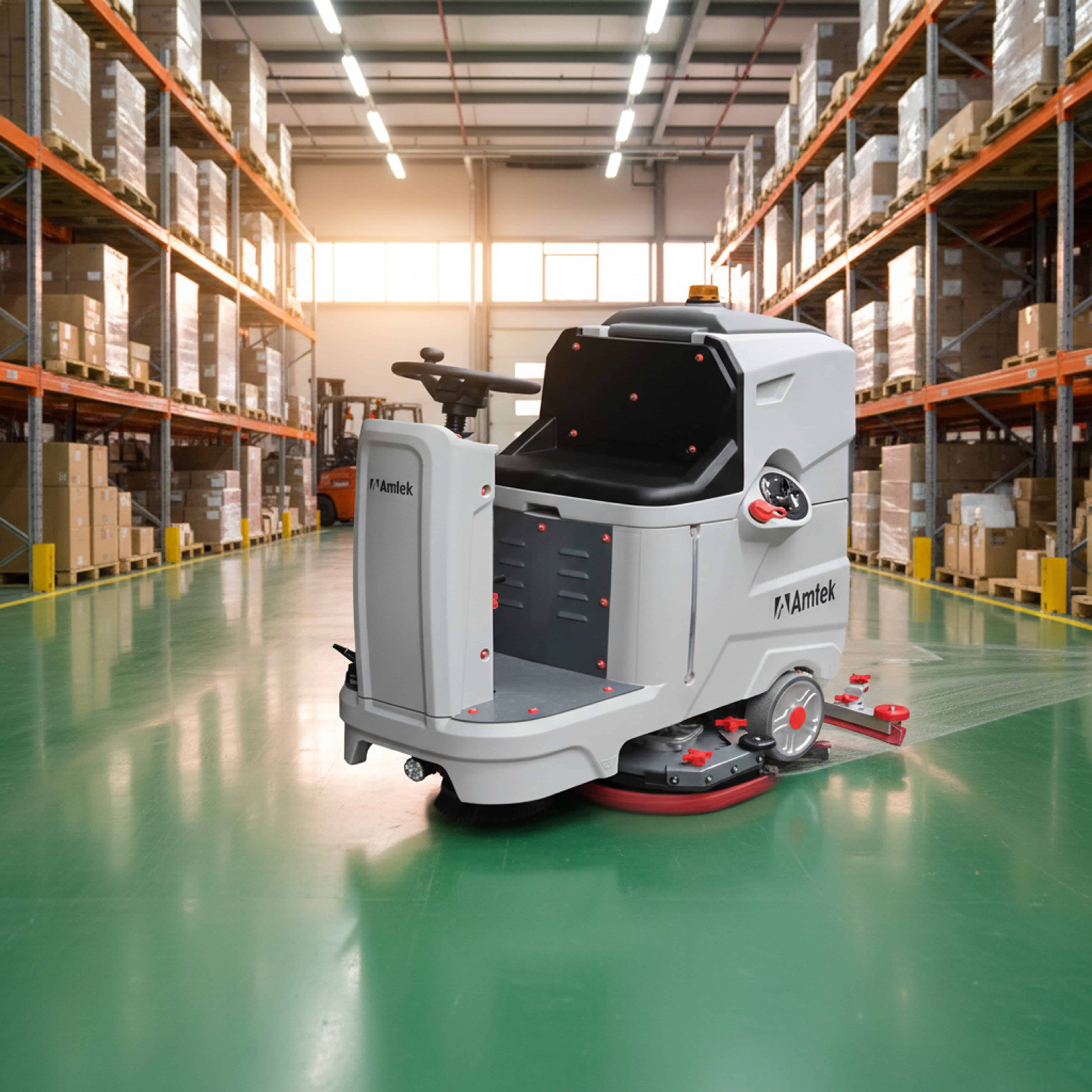 Máy chà sàn liên hợp ngồi lái dùng trong nhà xưởng, hiệu AMTEk AT-W8