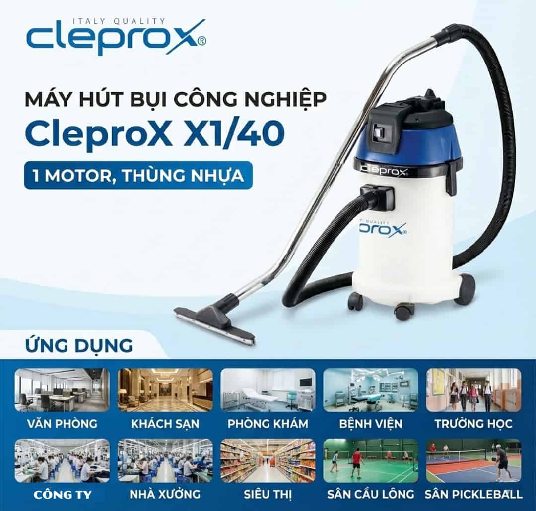 Máy hút bụi hút nước công nghiệp CleproX X1/40